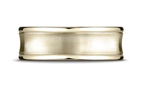 Benchmark-18K-Yellow-Gold-7.5mm-Comfort-Fit-Satin-Finished-Concave-Round-Edge-Carved-Design-Band--Size-4.25--RECF8750018KY04.25