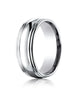 Benchmark-18K-White-Gold-7.5mm-Comfort-Fit-High-Polished-Double-Round-Edge-Carved-Design-Band--Size-4--RECF8750118KW04
