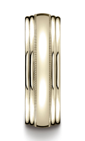 Benchmark-14K-Yellow-Gold-7.5mm-Comfort-Fit-High-Polished-w/-Milgrain-Double-Round-Edge-Band--Size-4.5--RECF8750214KY04.5