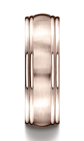 Benchmark-14K-Rose-Gold-7.5mm-Comfort-Fit-Satin-Finished-Double-Round-Edge-Carved-Design-Band--Size-4.5--RECF8750314KR04.5