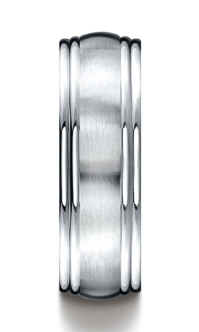 Benchmark-14K-White-Gold-7.5mm-Comfort-Fit-Satin-Finished-Double-Round-Edge-Carved-Design-Band--Size-4.5--RECF8750314KW04.5