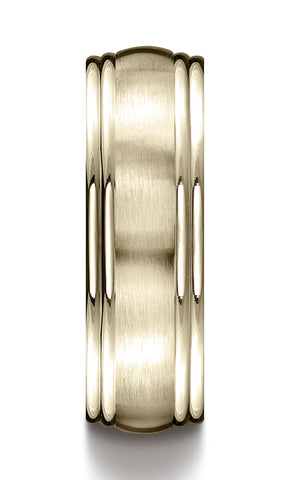 Benchmark-18K-Yellow-Gold-7.5mm-Comfort-Fit-Satin-Finished-Double-Round-Edge-Carved-Design-Band--Sz-4.5--RECF8750318KY04.5