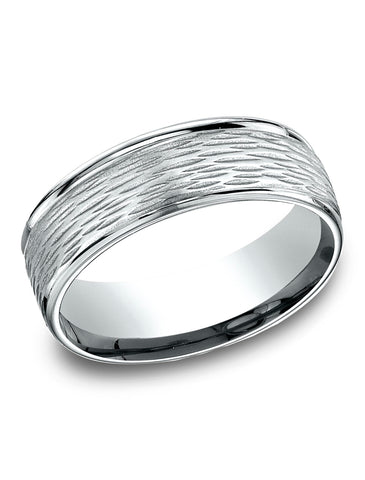 Benchmark-18K-White-Gold-7.5mm-Comfort-Fit-Round-Edge-Birch-Bark-Center--Size-4.5--RECF8754118KW04.5