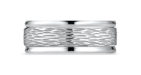Benchmark-18K-White-Gold-7.5mm-Comfort-Fit-Round-Edge-Birch-Bark-Center--Size-4.25--RECF8754118KW04.25