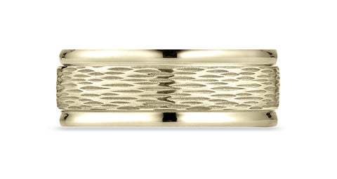 Benchmark-18K-Yellow-Gold-7.5mm-Comfort-Fit-Round-Edge-Birch-Bark-Center--Size-4.25--RECF8754118KY04.25