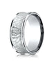 Benchmark-Argentium-Silver-9mm-Comfort-Fit-Hammered-Center-Round-Edge-Design-Band--Size-6--RECF89508SV06