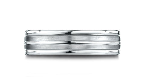 Benchmark-14k-White-Gold-6.5mm-Comfort-Fit-Satin-Finished-and-Round-Edge-Carved-Design-Band--Size-4.5--RELCF56518014KW04.5