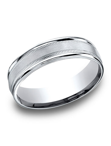 Benchmark-14k-White-Gold-6.5mm-Comfort-Fit-Satin-Center-w/-Milgrain-Round-Edge-Carved-Dsgn-Band--Sz-4--RELCF76501S14KW04.25