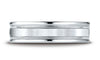 Benchmark-14k-White-Gold-6.5mm-Comfort-Fit-Satin-Center-w/-Milgrain-Round-Edge-Carved-Dsgn-Band--Sz-4.5--RELCF76501S14KW04.5