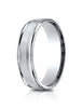 Benchmark-14k-White-Gold-6.5mm-Comfort-Fit-Satin-Center-w/-Milgrain-Round-Edge-Carved-Dsgn-Band--Sz-4--RELCF76501S14KW04