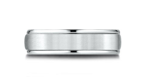 Benchmark-14k-White-Gold-6.5mm-Comfort-Fit-Satin-Finish--Polished-Round-Edge-Carved-Design-Band--Sz-4.5--RELCF76502S14KW04.5