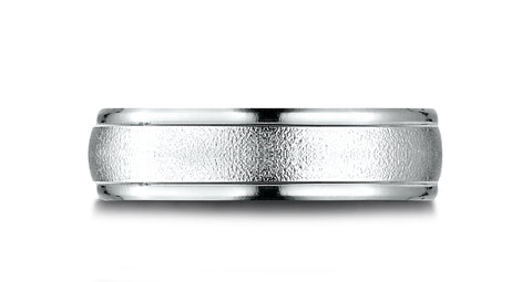 Benchmark-14k-White-Gold-6.5mm-Comfort-Fit-Wired-Finished-Polished-Round-Edge-Carved-Dsgn-Band--Sz-4.5--RELCF7650214KW04.5