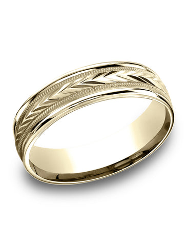 Benchmark-14k-Yellow-Gold-6.5mm-Comfort-Fit-Harvest-of-Love-Round-Edge-Carved-Design-Band--Size-4.25--RELCF7650314KY04.25