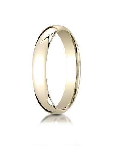 Benchmark 14K Yellow Gold 4mm Slightly Domed Super Light Comfort-Fit Wedding Band Ring (Sizes 4 - 15 )