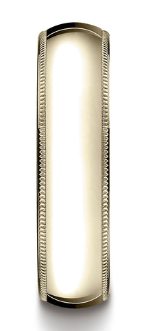 Benchmark-14K-Yellow-Gold-6mm-Slightly-Domed-Super-Light-Comfort-Fit-Wedding-Band-with-Milgrain--Sz-4.5--SLCF36014KY04.5