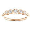 14k Rose Gold 1/4 CTW Diamond Graduated Bezel Set Ring, Size 7