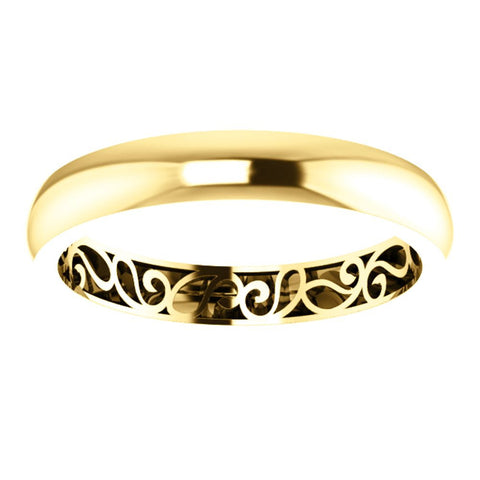 14k Yellow Gold 4mm Paisley Design Band Size 11