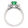 14k White Gold Chatham® Created Emerald & 1/4 CTW Diamond Ring, Size 7
