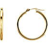 14K Yellow Gold 25mm Tube Hoop Earrings