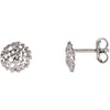 14K White Gold 8mm Textured Stud Earrings