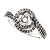 14k White Gold 5.8mm Round Accented Engagement Ring Mounting, Size 7