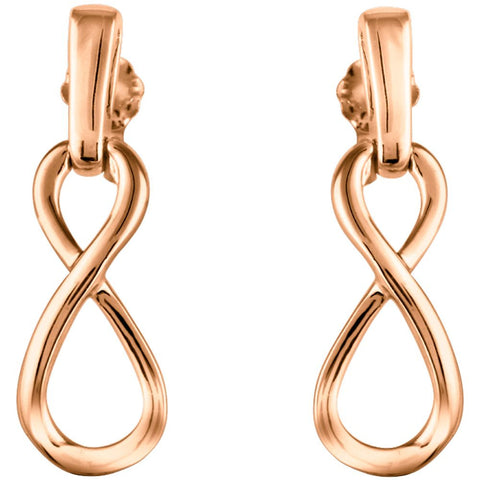 14k Rose Gold Infinity-Inspired Dangle Earrings