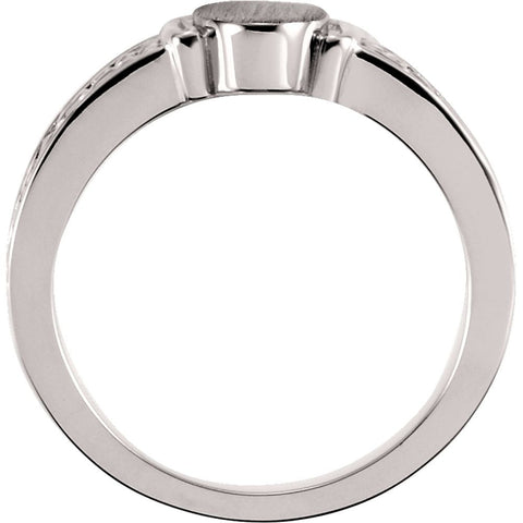 14k White Gold Ladies' Signet Ring, Size 7