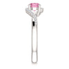 14k White Gold Passion Pink Topaz & 1/10 CTW Diamond Ring, Size 7