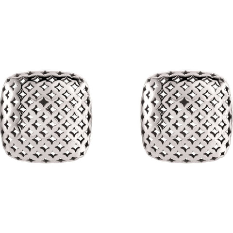 14k White Gold Pierced Style Earrings