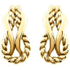 14k Yellow Gold Teardrop Rope Design Earrings