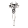 14k White Gold 5.8mm Round Accented Engagement Ring Mounting, Size 7