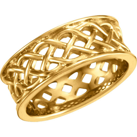 14k Yellow Gold 8mm Celtic Band Size 6