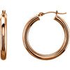 25mm Tube Hoop Earrings in 14K Rose Gold