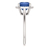 14k White Gold Blue Sapphire & 1/6 CTW Diamond Ring, Size 7