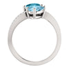 14k White Gold Aquamarine, London Blue Topaz & 1/8 CTW Diamond Ring, Size 7