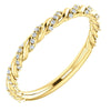 14k Yellow Gold 1/8 ctw. Diamond Twisted Rope Band, Size 7