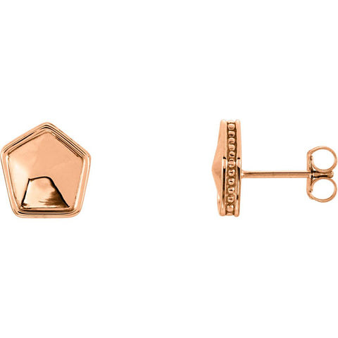 14k Rose Gold Geometric Earrings