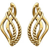 14k Yellow Gold Rope Design Earrings