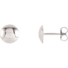 Convex Circle Earrings in 14k White Gold