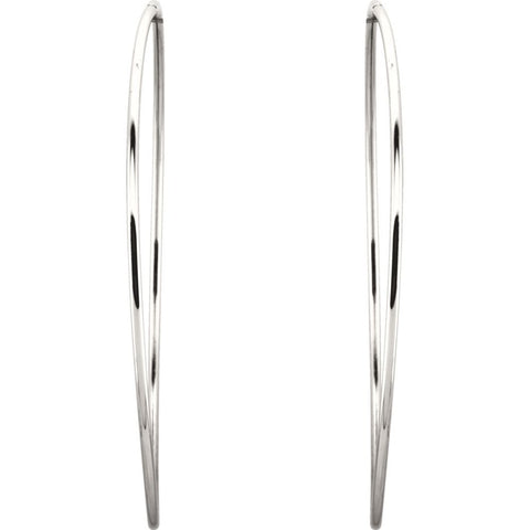 Sterling Silver 75mm Endless Hoop Tube Earrings