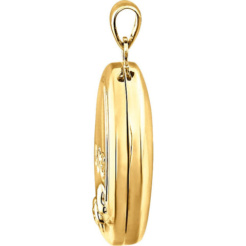 14K Yellow Gold-Plated Sterling Silver Oval Locket
