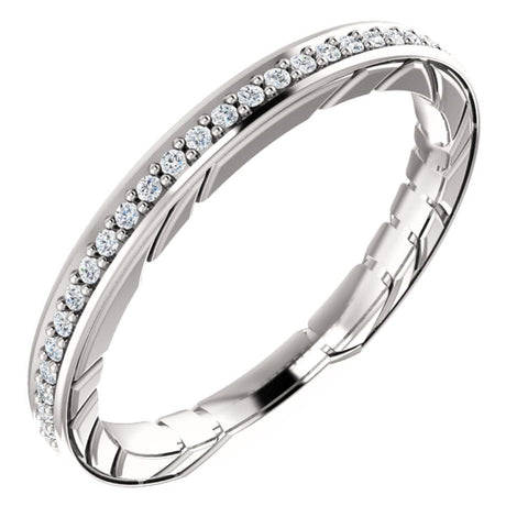 14k White Gold 1/6CTW Diamond Anniversary Band, Size 7