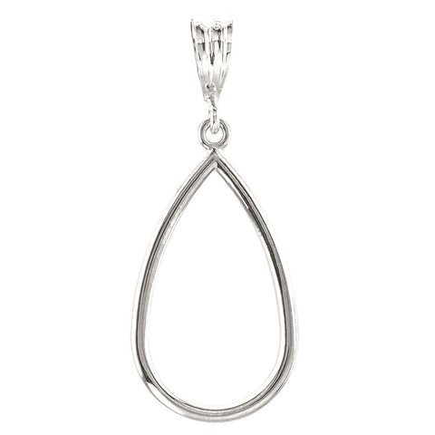 Sterling Silver 21x12.75mm Teardrop Pendant