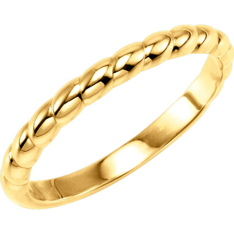 14k Yellow Gold Stackable Ring, Size 7