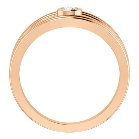 14k Rose Gold 1/8 CTW Diamond Ring, Size 7