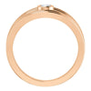 14k Rose Gold 1/8 CTW Diamond Ring, Size 7