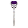 14k White Gold Amethyst & 1/5 CTW Diamond Ring, Size 7