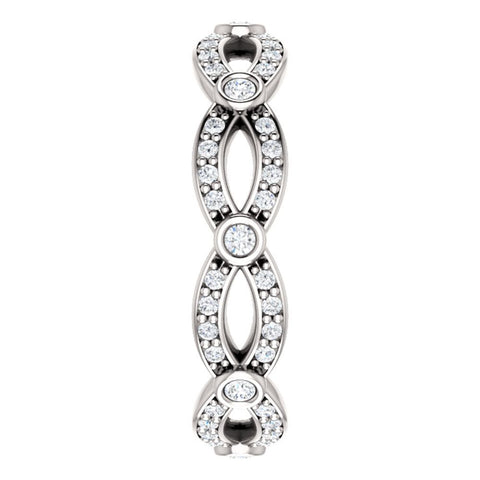 14k White Gold 3/8 CTW Diamond Eternity Band, Size 7