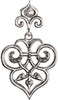 14K White Gold Fleur-De-Lis Decorative Dangle Pendant