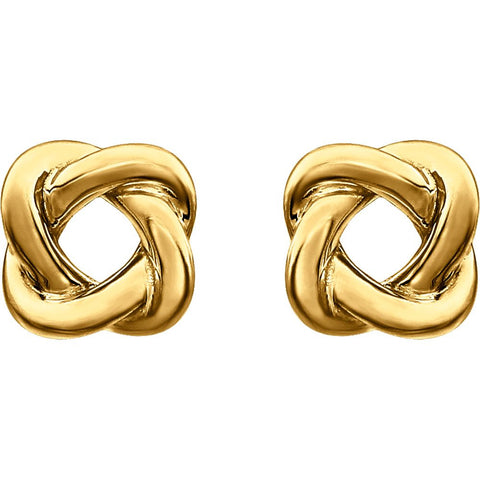 14k Yellow Gold Knot Design Earrings